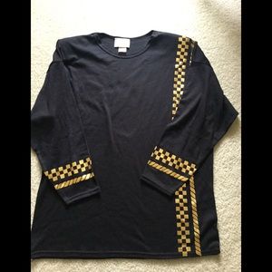 Ladies medium black & gold top